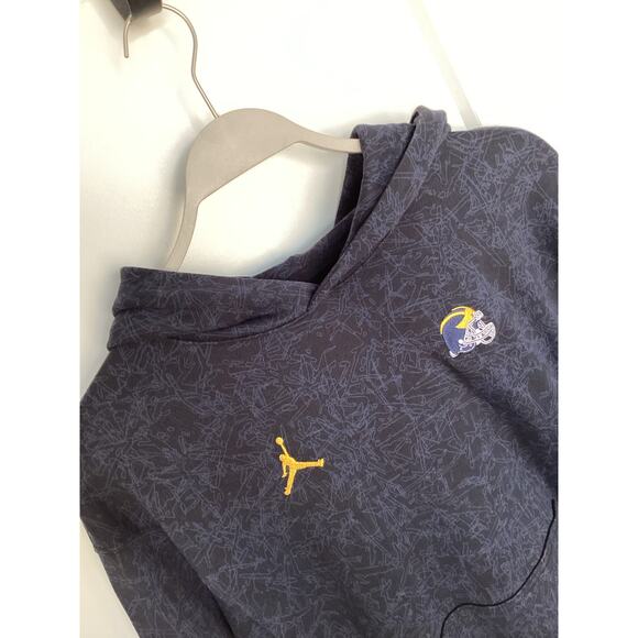 Jordan Men's Michigan Wolverines Pullover Hoodie Sweater Basketball Blue Small - Picture 2 of 9